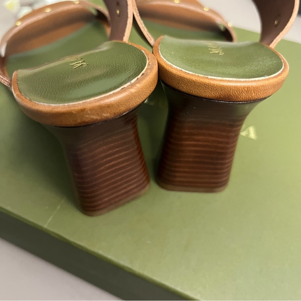 Tuckernuck Maria Luca Ivonne‎ High heel Mule Brown Studded Women's Sandals - Picture 8 of 14